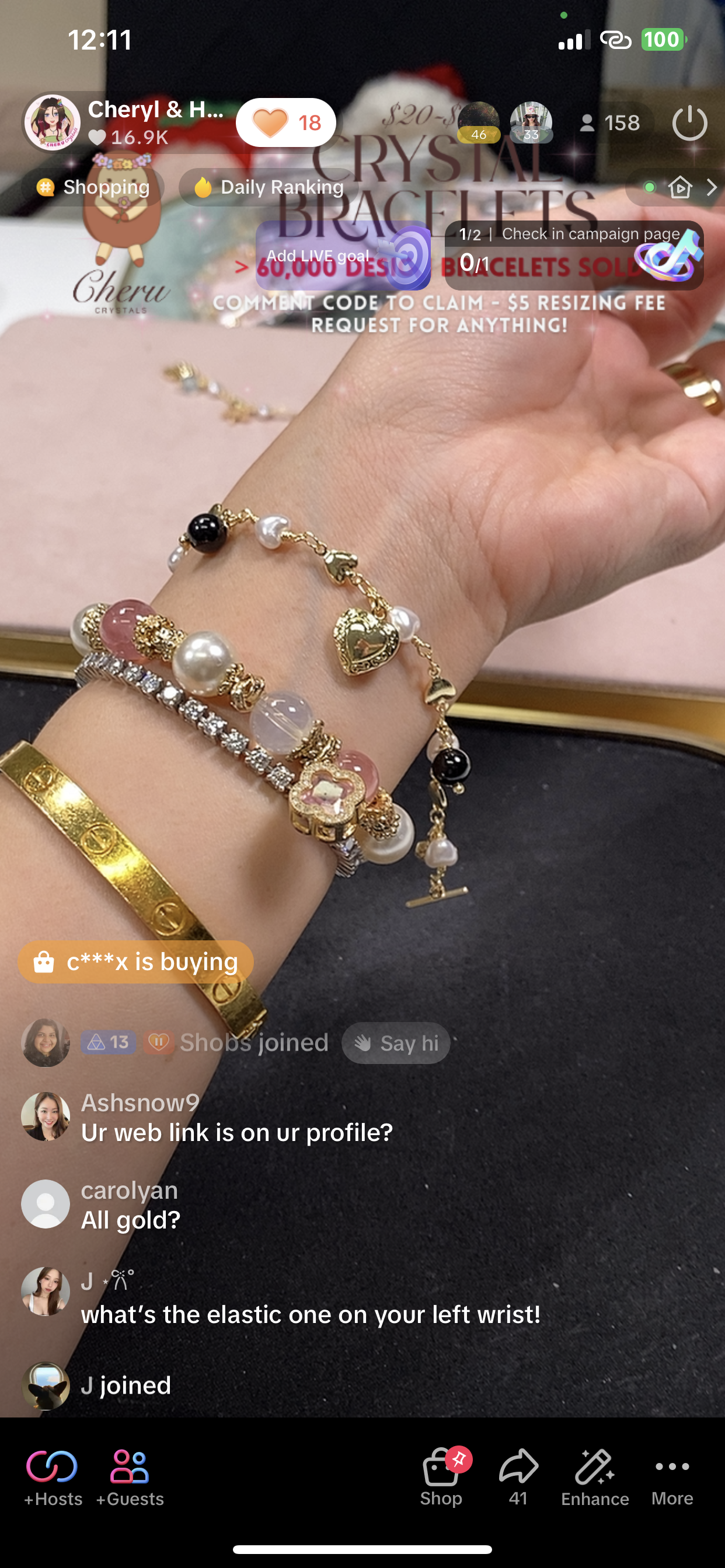 *Instocks* Dangly V2 with Ribbon, Heart Locket & Mini Clover Natural Crystal Bracelet (OT Clasp)