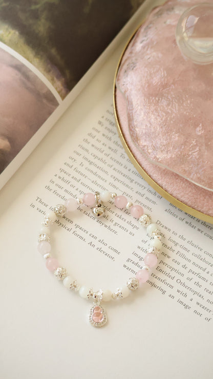 Green Jadeite & Green Aventurine, Rose Quartz & Whie Jadeite, Girasol Quartz & Clear Quartz — Mini Hulu Series | 8mm (Elastic)