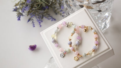 Rose Quartz, Kunzite, Blue Lace Agate, Lemon Quartz, Green Jadeite — Floryn | 8mm (Elastic)