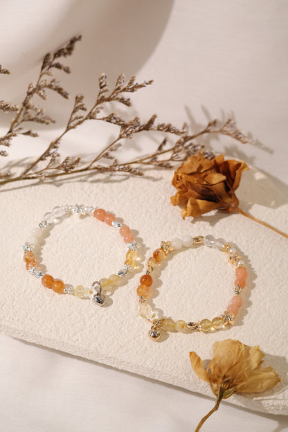Amethyst, Kunzite, Strawberry Quartz, Rose Quartz, Aquamarine, Larimar, Gold Rutile & Honey Citrine — Mini Rosie Collection | 6mm (Elastic)