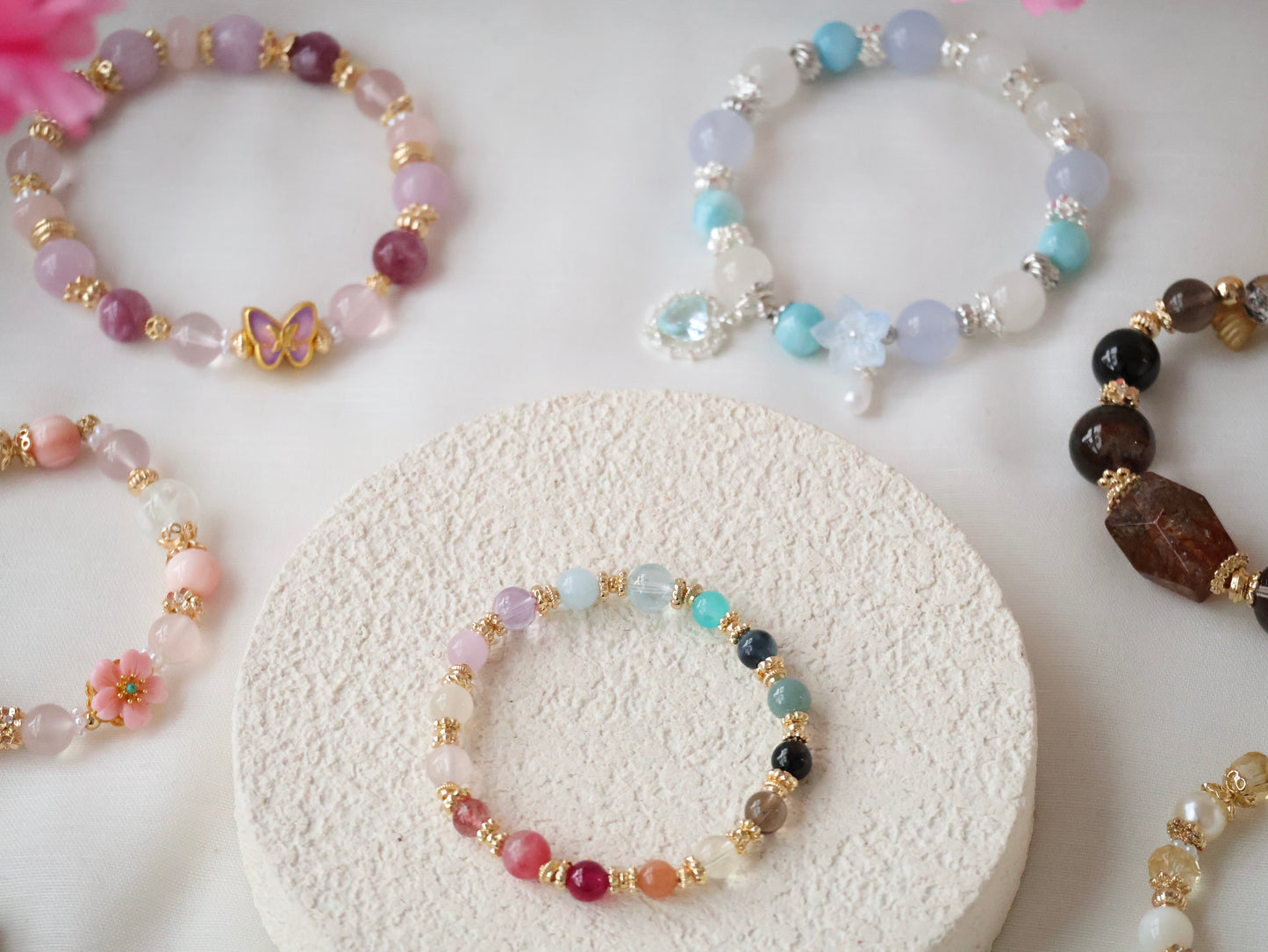 Cheru Customs - Rainbow Duobao 多宝 6mm Natural Crystal Stacker Bracelet 15CM