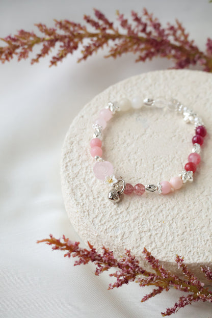 Amethyst, Kunzite, Strawberry Quartz, Rose Quartz, Aquamarine, Larimar, Gold Rutile & Honey Citrine — Mini Rosie Collection | 6mm (Elastic)