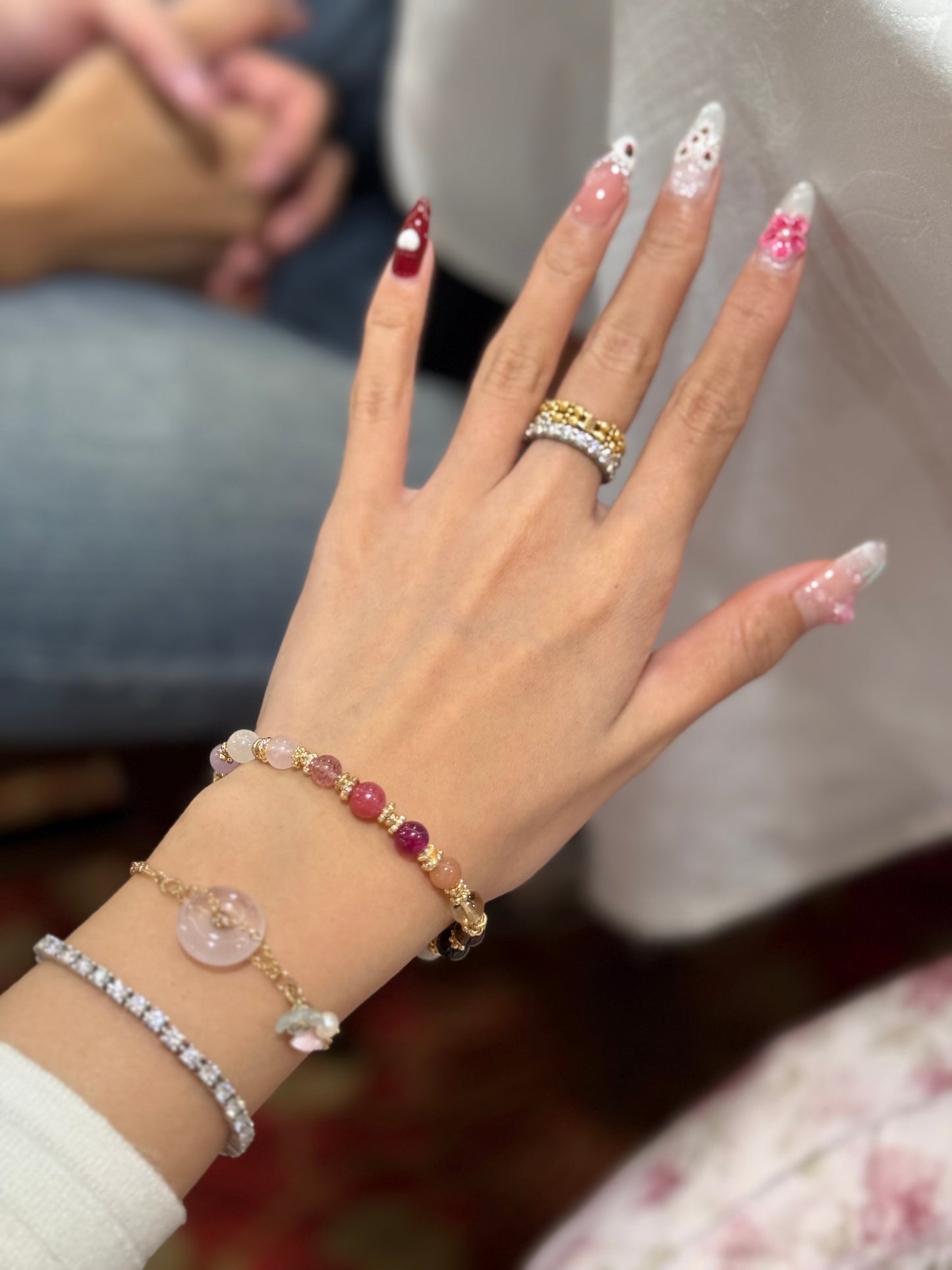Cheru Customs - Rainbow Duobao 多宝 6mm Natural Crystal Stacker Bracelet 15CM