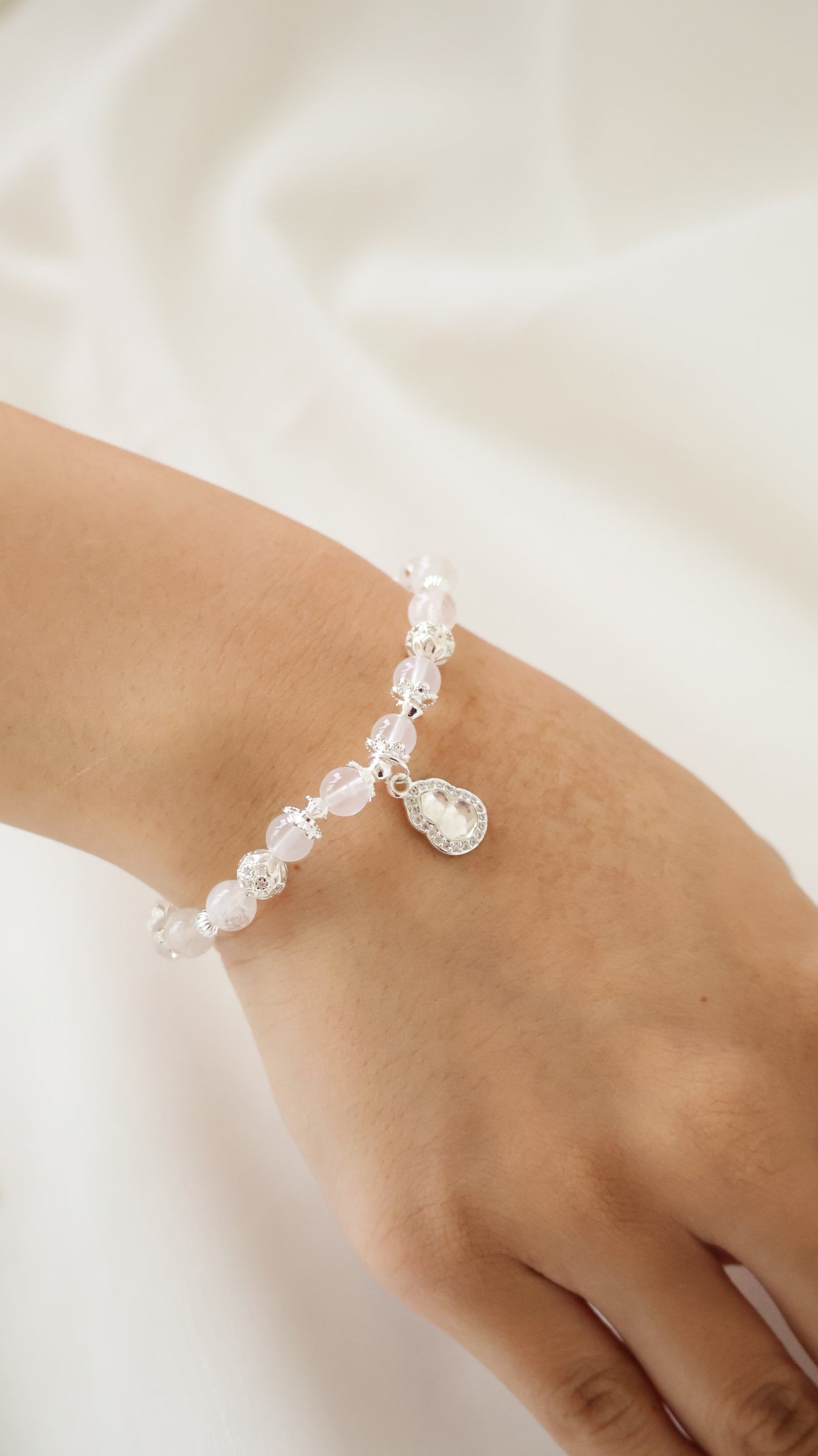 Green Jadeite & Green Aventurine, Rose Quartz & Whie Jadeite, Girasol Quartz & Clear Quartz — Mini Hulu Series | 8mm (Elastic)