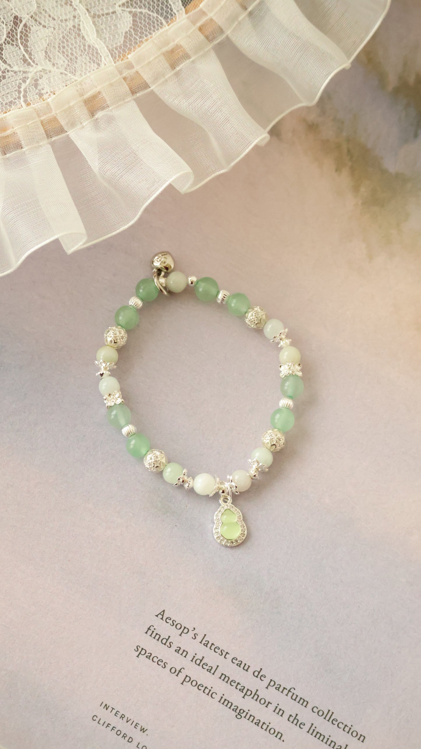Green Jadeite & Green Aventurine, Rose Quartz & Whie Jadeite, Girasol Quartz & Clear Quartz — Mini Hulu Series | 8mm (Elastic)