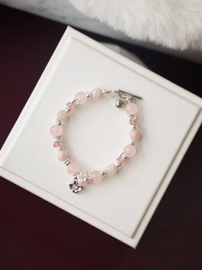 Strawberry Quartz, Pink Purple Emerald Mica & Rose Quartz — Pink Reverie | 8mm (OT Claps, Elastic)