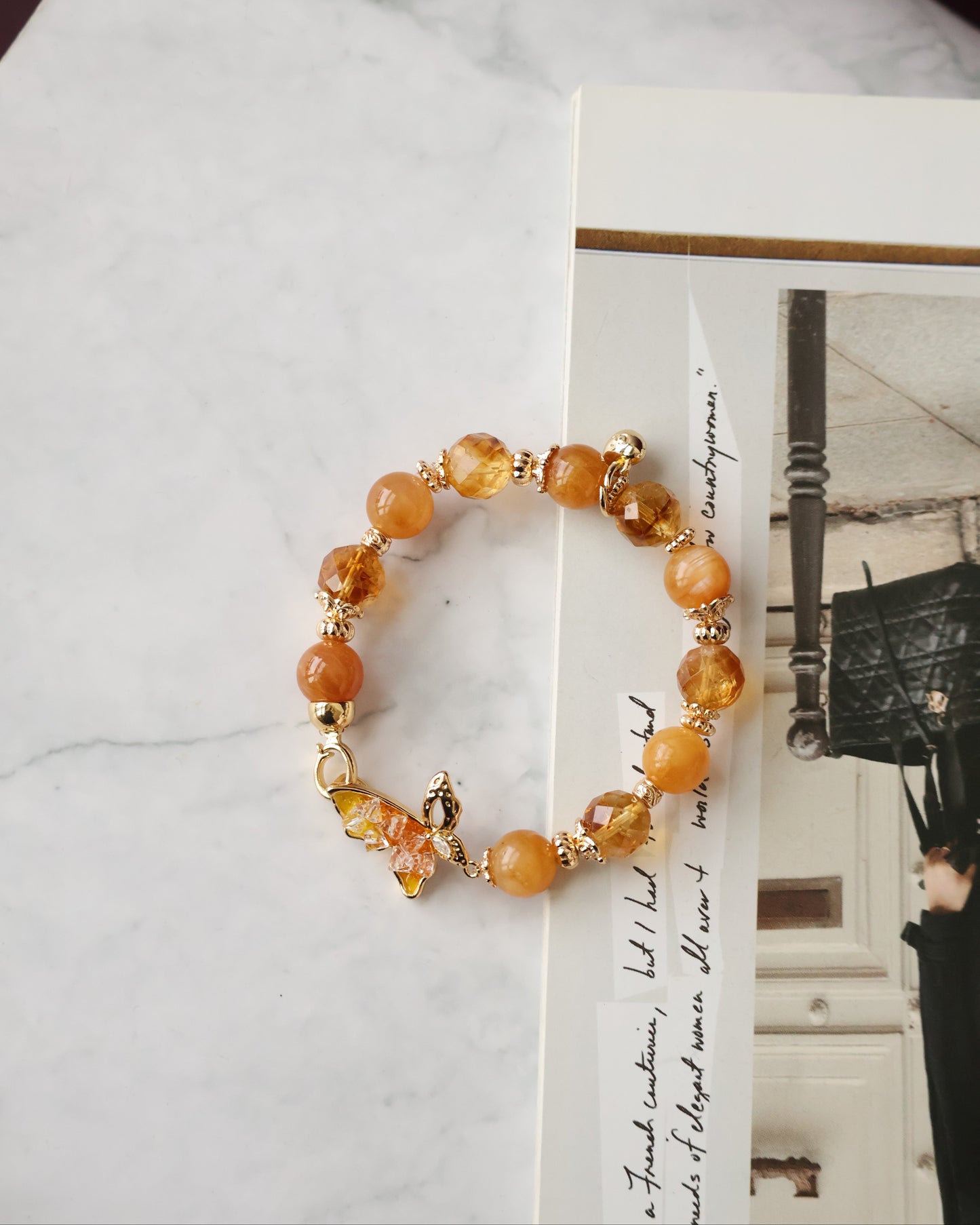 Andesine Labradorite, Citrine, Rose Quartz & Rhodonite — Navillera Collection | 10mm (Elastic)
