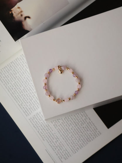 Lapis Lazuli, Rose Quartz & Moonstone Stackers Crystal Bracelet — Clover Alchemy Series 2.0 | 6mm (Elastic)
