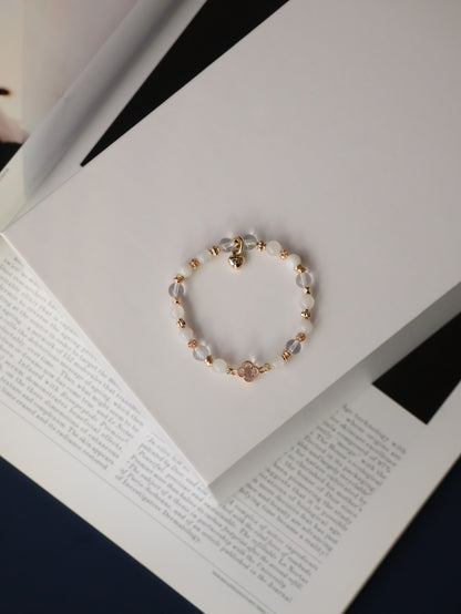 Lapis Lazuli, Rose Quartz & Moonstone Stackers Crystal Bracelet — Clover Alchemy Series 2.0 | 6mm (Elastic)