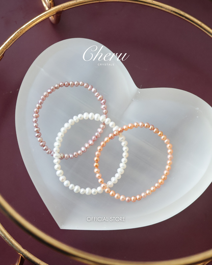 Freshwater Pearls — 3mm Full Bracelet | (Elastic)