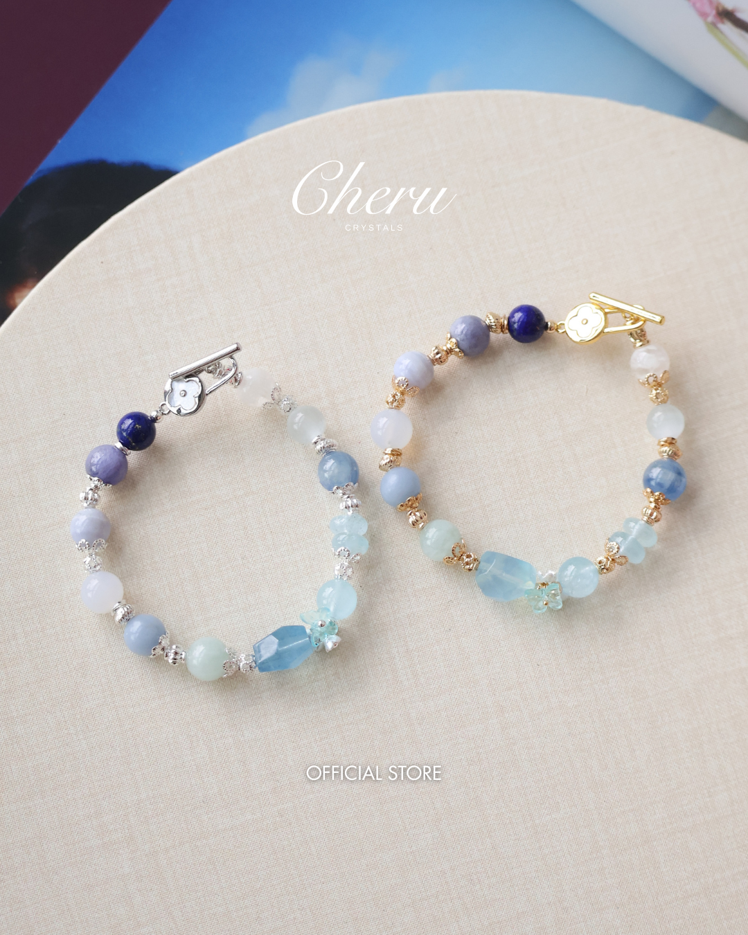 *Instocks* - Azurea Blue 8mm Duobao w OT Clasp